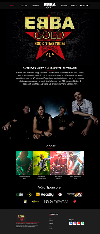 EBBA Gold Band Website ui ux website design