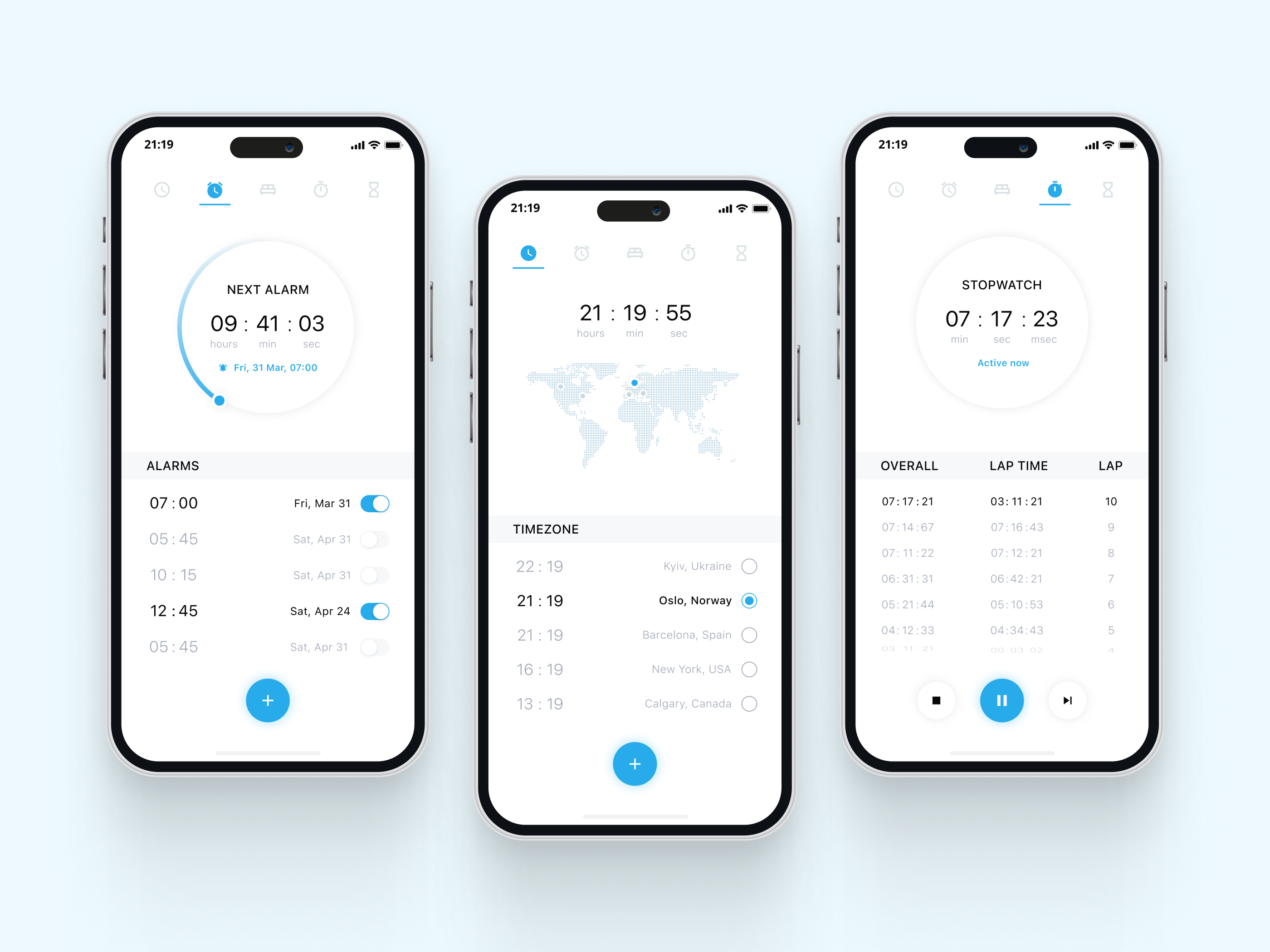 Time Management Mobile App alarm app branding clean design graphic design logo masalitin mobile app mv stopwatch time time management timer ui ux vector