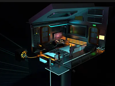 Another space room 3d graphic 3ddesign art astronauts cinema4d design graphic design low poly space space room style