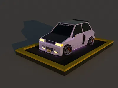 Stanced car 3d arnold render art car cinema 4d design gamedev graphic design low poly stance style tuning car