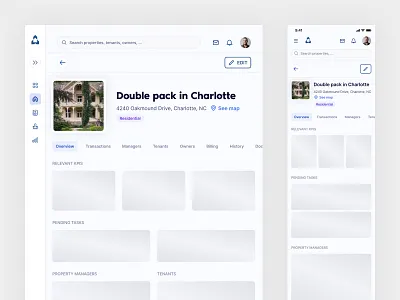 Skeleton Loading detail - Proper Rent blue connecting dashboard data detail house information load loader loading mobile property skeleton tablet