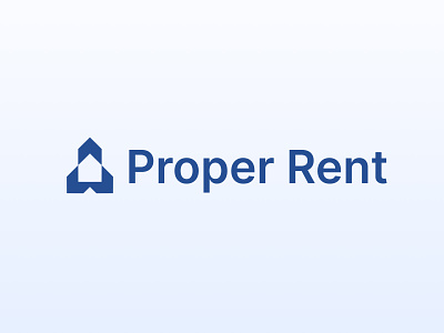 Minimalist logo - Proper Rent b2b blue branding concept house logo logotype property rent rocket saas software tenant