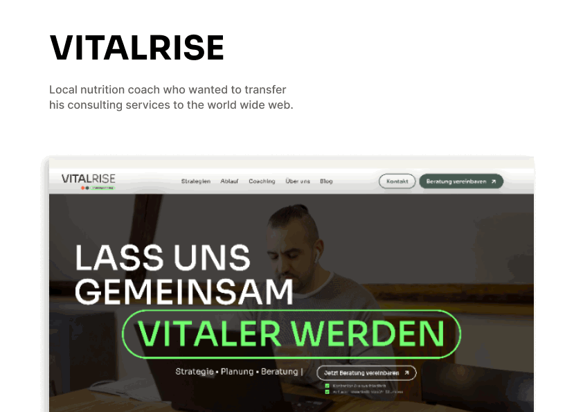 VITALRISE – Web Design animation coach consulting graphic design health nutrition ui uidesign ux uxdesign webdesign website