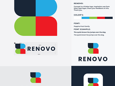 Renovo Logo branding design graphic design gridlogo lettering logo logoawesome vector