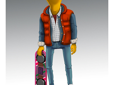 Hey McFly! alien art backtothefuture bifftannen boxxart characterdesign design gumbly hoverboard illustration marty mcfly