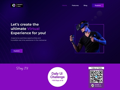 Day 73 Task: Design a Virtual Reality screen. #DailyUI design figma inspiration metaverse ui