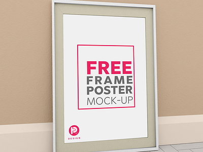 Free Frame Poster Mockup adv advertasing advertising decoration design frame golden layer half side view indoor interior mockup photo poster