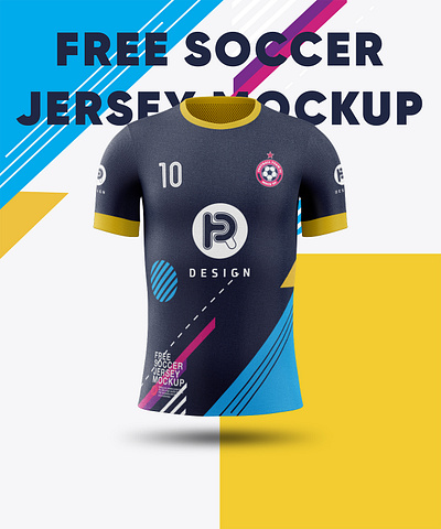 Free Soccer Jersey Mockup (Front View) apparel athletic clothing crew collar football football kit jersey mockup player round collar shirt smart object soccer soccer jersey sport sportswear suit t shirt training uniform