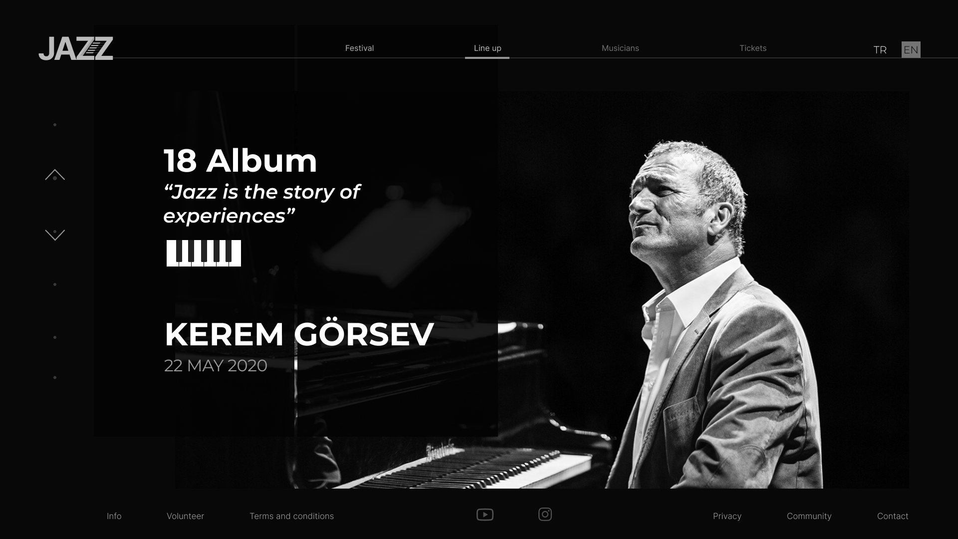 Web design for JAZZ fest animation branding jazz landing page music ui ux content