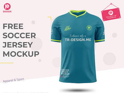 Free Soccer Jersey Mockup (Front View) apparel athletic clothing design football football kit free jersey mockup soccer soccer jersey sport sportswear t shirt training trdesignme uniform v neck