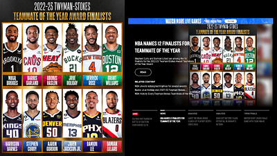 Teammate of the Year Award Finalists adobe photoshop awards basketball creative design graphic design nba photoshop social media typography