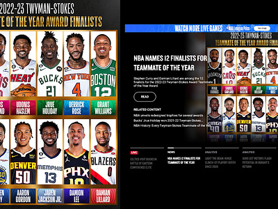 Teammate of the Year Award Finalists adobe photoshop awards basketball creative design graphic design nba photoshop social media typography