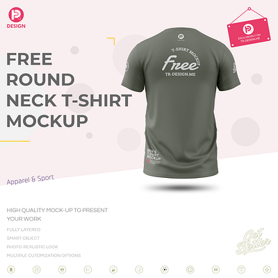 Free Round Neck T-Shirt Mockup – Back View apparel clothes clothing crew neck free freebies mockup round collar running running t shirt shirt sport sport clothing sportswear t shirt tshirt wear