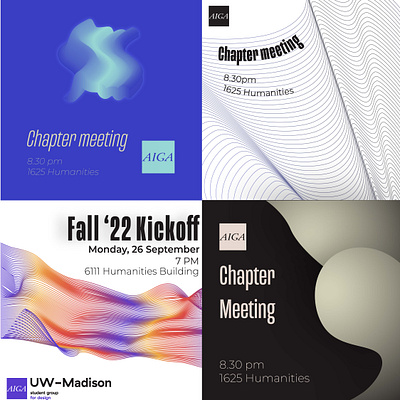 Branding: AIGA UW-Madison Chapter branding design events fonts graphic design media vector
