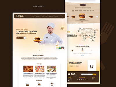 Burger restaurant app design frontend ui uiux ux web