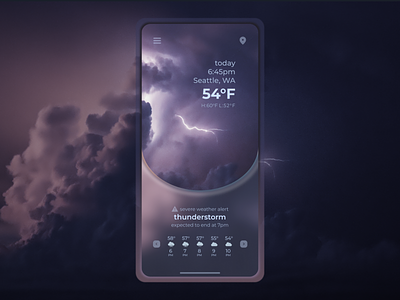 Glasslike Weather APP app app design branding forecast forecast app forecast design glass effect graphic design ui ui design weather weather app