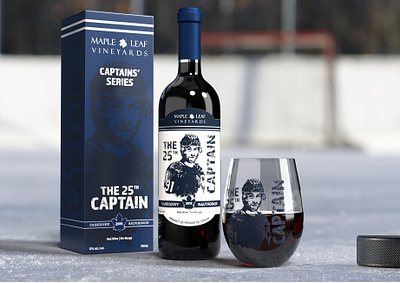 Captains' Series package design concept hockey ice hockey illustration john tavares logo design package design sports sports branding toronto toronto maple leafs wine design