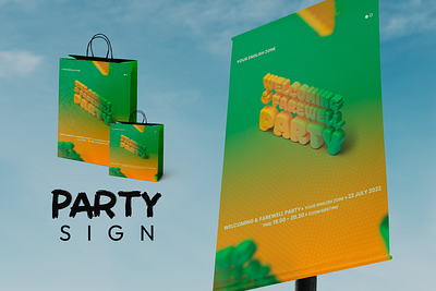 Sign and Paper bag Design 3d branding design event graphic design illustration pamflet ui