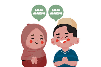 Hand Drawn Salam Illustration cartoon character greeting hand illustration islam muslim ramadan salam vector