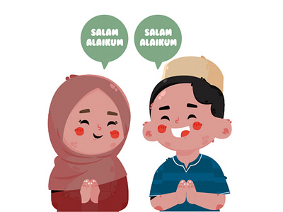 Hand Drawn Salam Illustration cartoon character greeting hand illustration islam muslim ramadan salam vector
