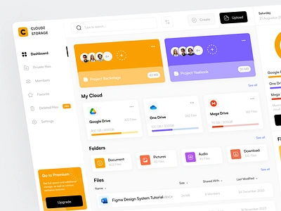 Dashboard Cloud Storage - CLOUDZ cloud app cloud storage cloud storage dashboard cloud system dashboard download files dripbox file file sharing file upload files folder google drive management platform saas storage ui ux web app