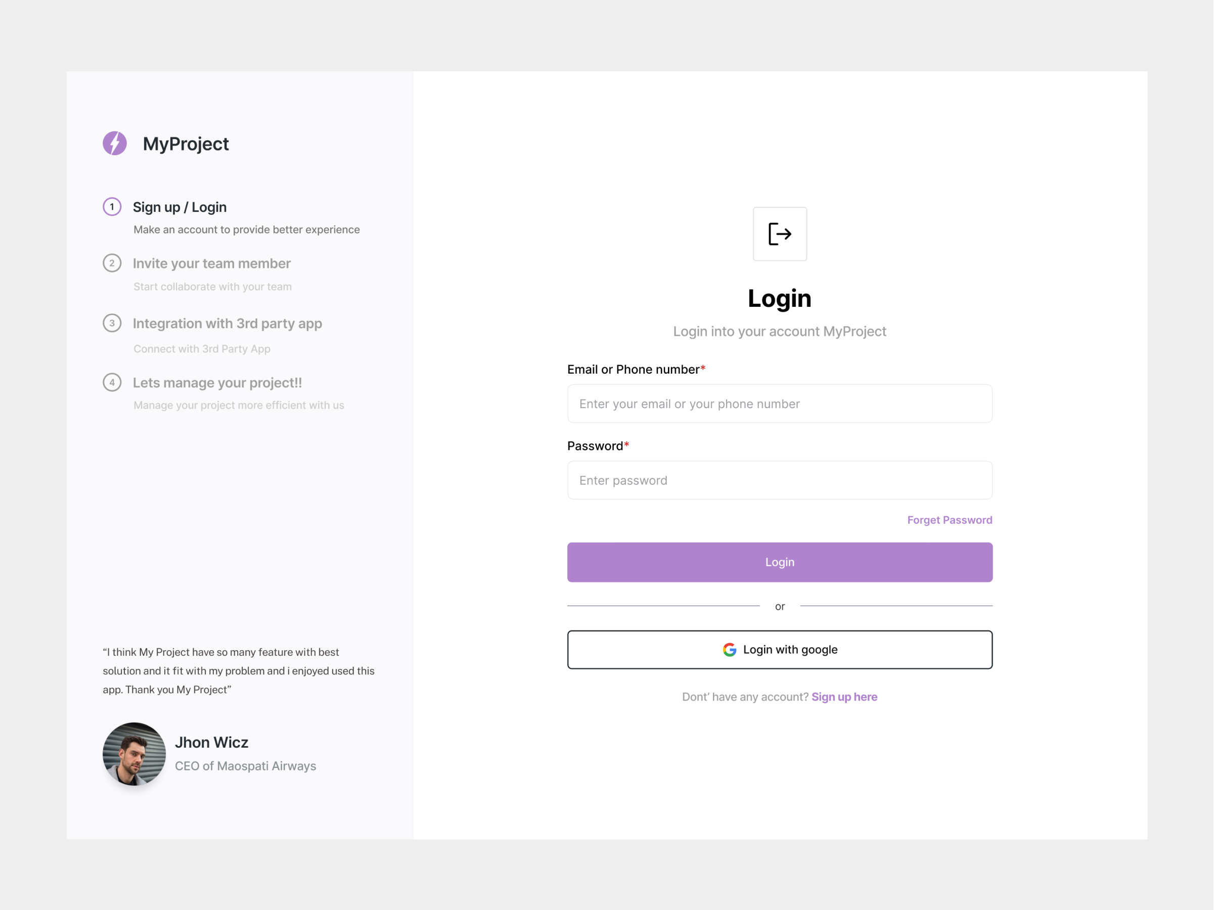 Myproject - Login Page UI by Hisyam Hawari for Matriks Studio on Dribbble