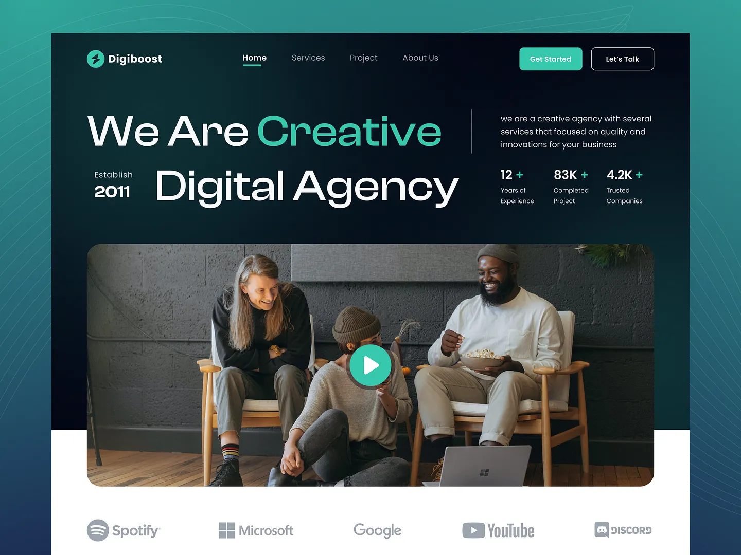 Engaging Tagline Section for Digital Agency Websites