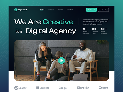 Digiboost - Hero Section agency agency website branding bussines creative creative agency designagency digital digital marketing digitalagency landing page marketing ui ui design ux web design