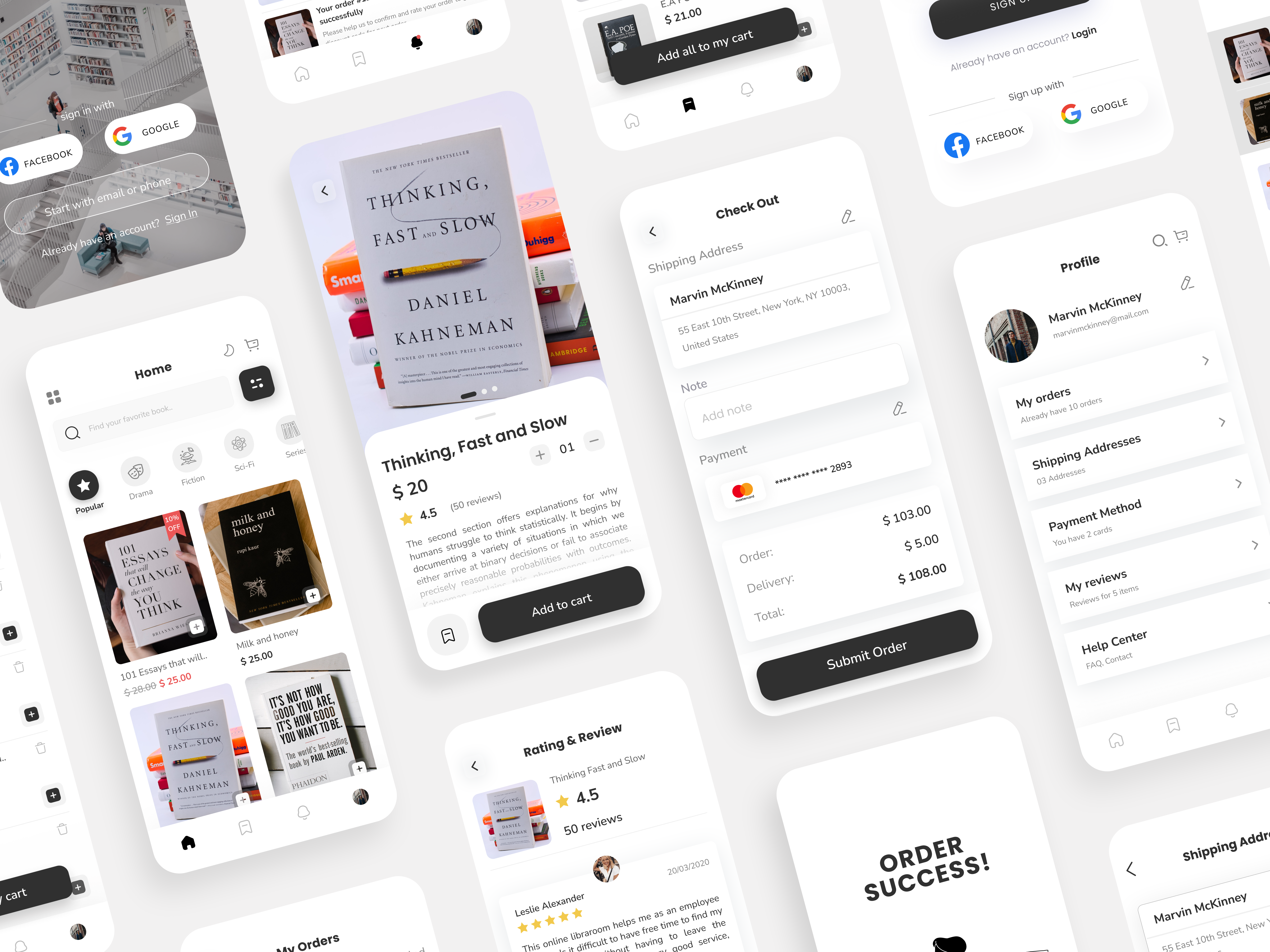Book Store App — End-to-End UX Flow 📚 app branding clean design illustration ios logo mobile app ui ux design