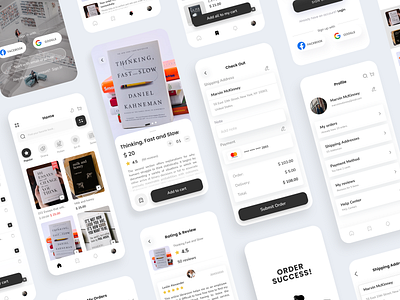 Book Store App 📚 app branding clean design illustration ios logo mobile app ui ux design