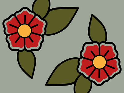 American Traditional Flowers adobe illustrator american traditional design flowers graphic design illustrator traditional