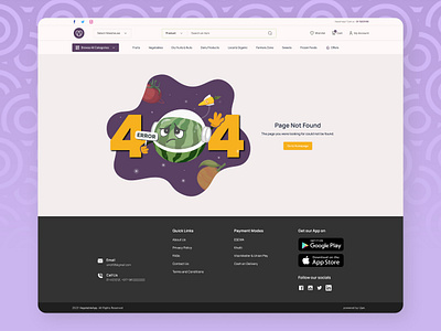Fresh and Fun 404 Page Design for a Vegetable Selling Website 404pagedesign boldtypography brandpersonality cartoon clearnavigation creativeconcept design graphic design illustration playfulillustration positiveimpression ui userexperience vegetablesellingwebsite vibrantcolors