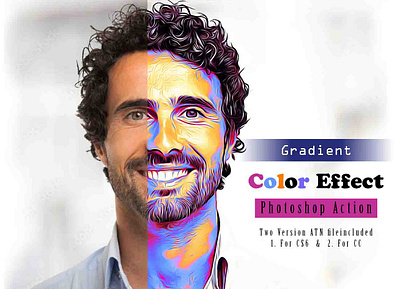Gradient Color Effect Photoshop Action adobe photoshop