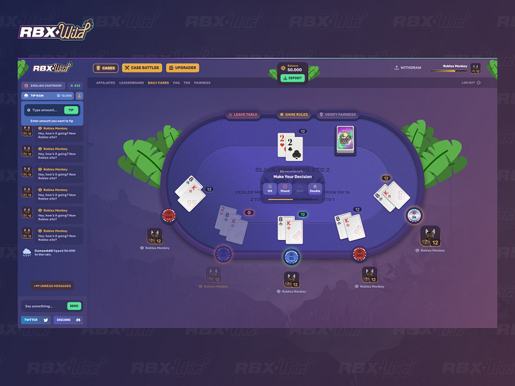 RBLXWild - Jungle Themed Roblox Casino UI by Zeldous on Dribbble