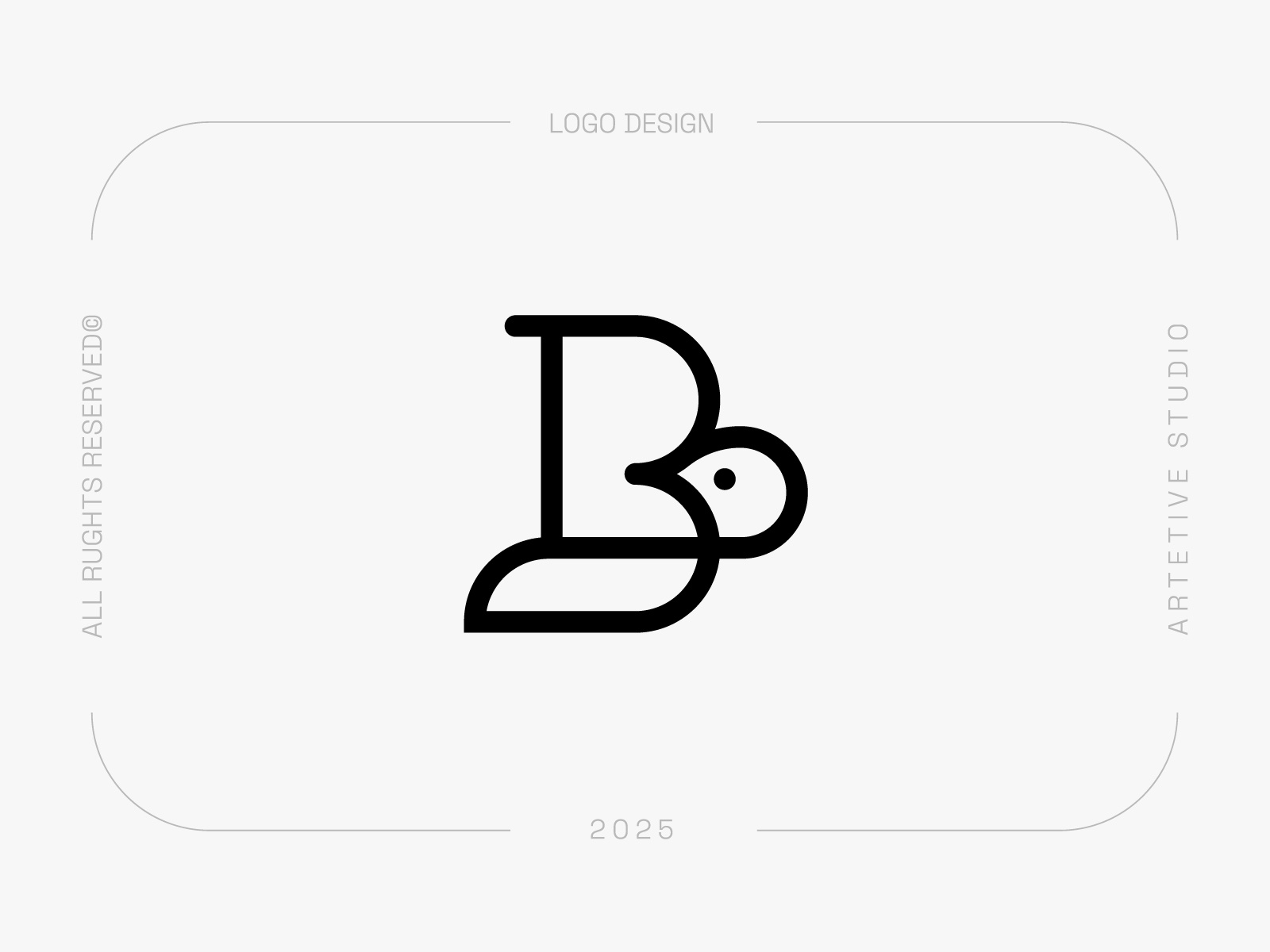 B, bird animal b b letter logo bird logo branding care e commerce icon illustration letter mark line art logo minimalist modern retail simple start up symbol top typhography