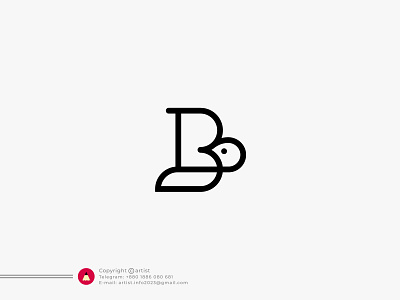 B, bird animal b b letter logo bird logo branding care e commerce icon illustration letter mark line art logo minimalist modern retail simple start up symbol top typhography