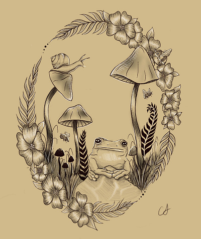 Stylized tattoo design made for client animals design digital graphic design handdrawn illustration procreate