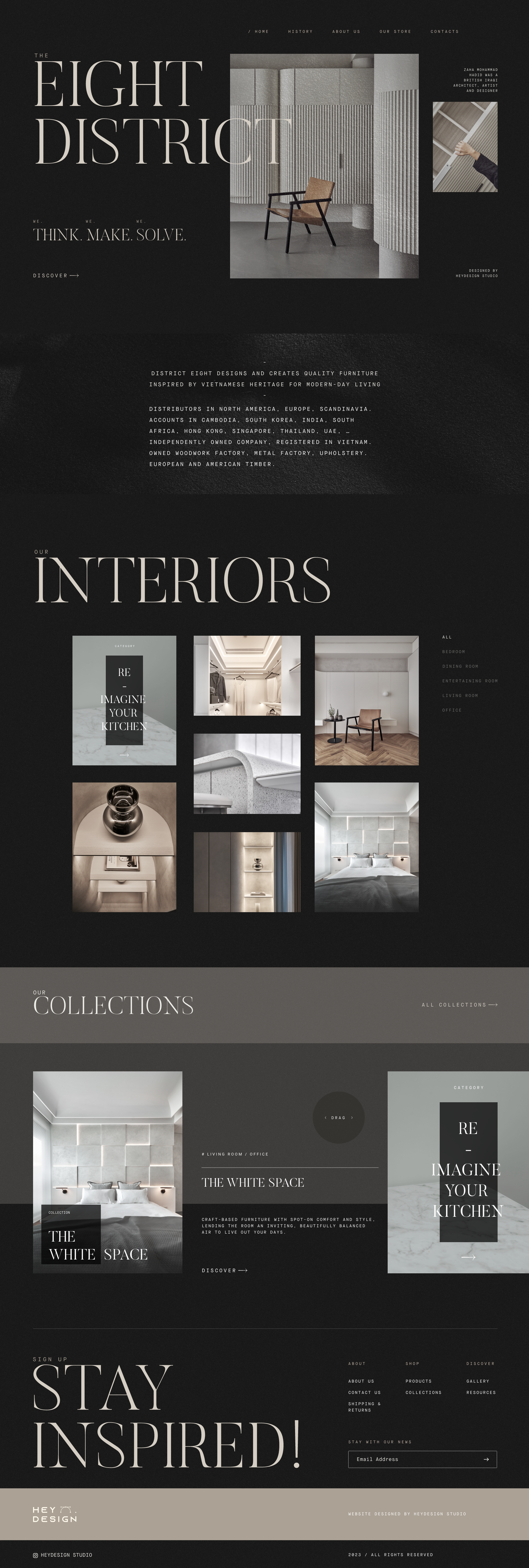 The Eight District Homepage Design architecture black black white clean design district heydesign homepage homepage design industry minimalist typography website design