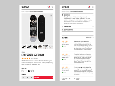 Responsive Product Page clean ui design ecommerce ecommerce store ecommerce website minimal mobile responsive product page responsive responsive design shopify skate skateboard ecommerce website skateboarding ui ui design user interface design website woocommerce