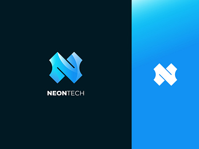 Neon Tech Logo app logo branding design logo logo design minimalist logo modern logo n logo neon logo tech logo