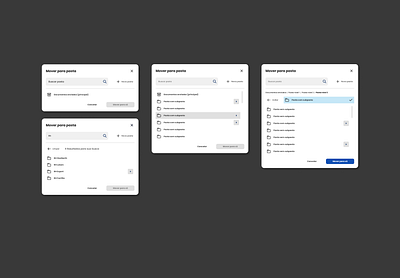 Move to folder :: Modal modal move to folder platform modal product design user experience user interface