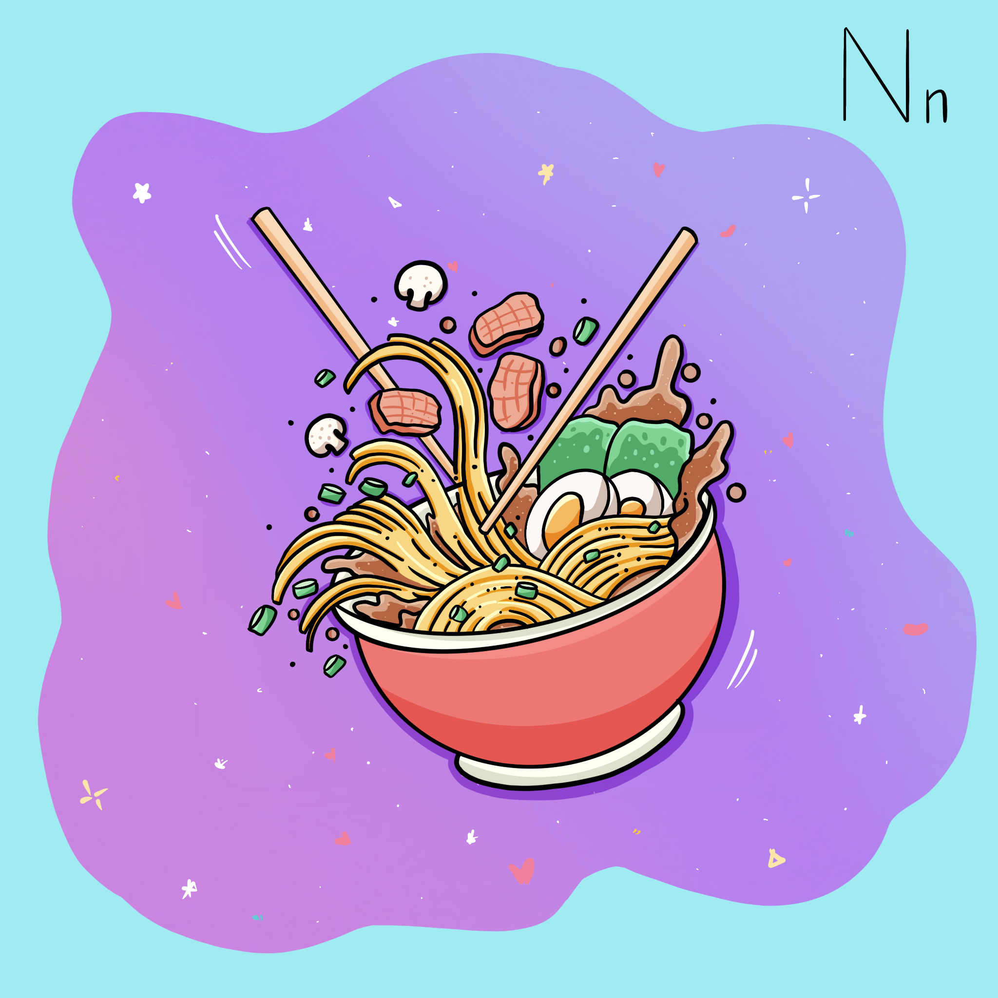 Nn design illustration typography