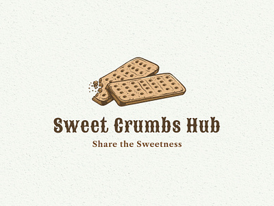 Sweet Crumbs Hub | Vintage Logo branding cookies illustration logo vintage