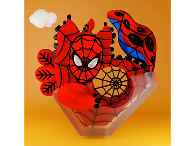 Liquid Spider-Man Pet 3d 3d modeling 3dart animation blender c4d character design character designer game gif icon illustration illustrator logo marvel motion nft red spider man web