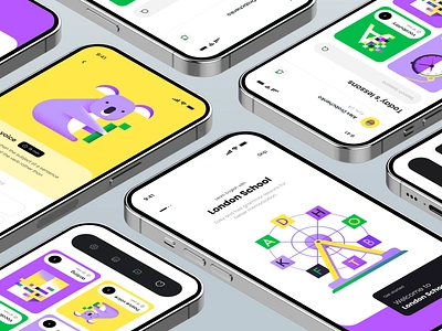 London School - UX/UI design for a language learning application app design application design application uxui design illustration ios ios app language application learning platform mobile app design uxui app design uxui design