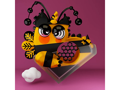 Liquid Bee Pet 3d 3d art 3d artist 3d character animation blender character designer game gif graphic design icon illustration illustrator logo modeling motion motion graphics obj render ui