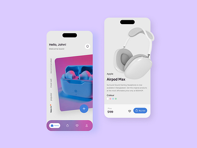 Gadget Shop Mobile App app app design e commerce app e store ecommerce electronic electronic app gadget shop gradget headest ios metcorn metcorn mobile app minimal mobile app modern online shop technology ui design uiux