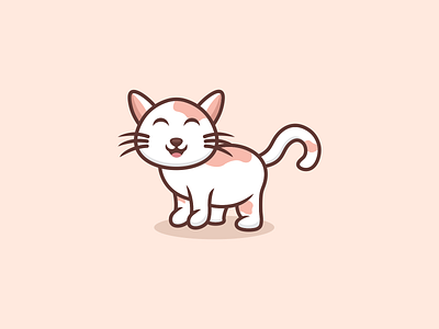 Cute Happy Cat Logo Design app branding cat cute design graphic design happy illustration logo typography ui ux vector