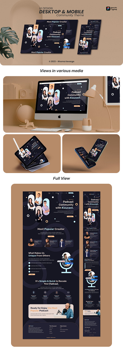 UI Web And Mobile Design Community Theme design graphic design illustration mobile ui ux web web design