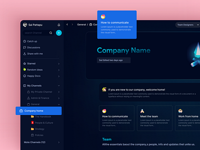 Team work is more than Communication dark mode dashboard dashboard ui graphic design ui ui design uiux user experience ux